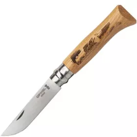  Opinel Tradition Gravure No.08 (S) zsebkés, bükk, hal (0-002334)