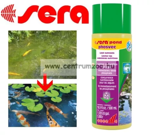 Sera Pond Phosvec -  500 Ml -  5m3-hez Algák Növekedése, Szaporodása ellen (7461)