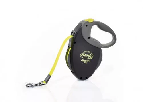 Flexi Giant Tape S/M Long 8 méter 25 kg fényvisszaverő szalagos automata póráz (023808) Sárga