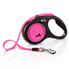   Flexi Neon S Tape Pink 5 m 15 kg szalagos automata póráz - fényvisszaverő (032022)