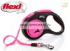 Flexi Neon S Tape Pink 5 m 15 kg szalagos automata póráz - fényvisszaverő (032022)