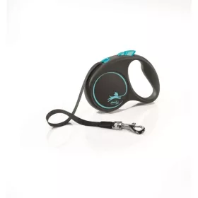   Flexi M Tape 5 m 15 kg Black Design Blue szalagos automata póráz - (033937)