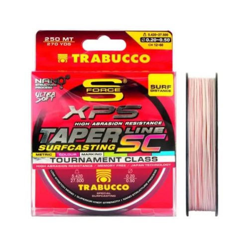 Trabucco S-Force XPS Taper Line SC Surfcasting 250m 0,57-0,20mm vékonyodó monofil főzsinór (053-76-200)