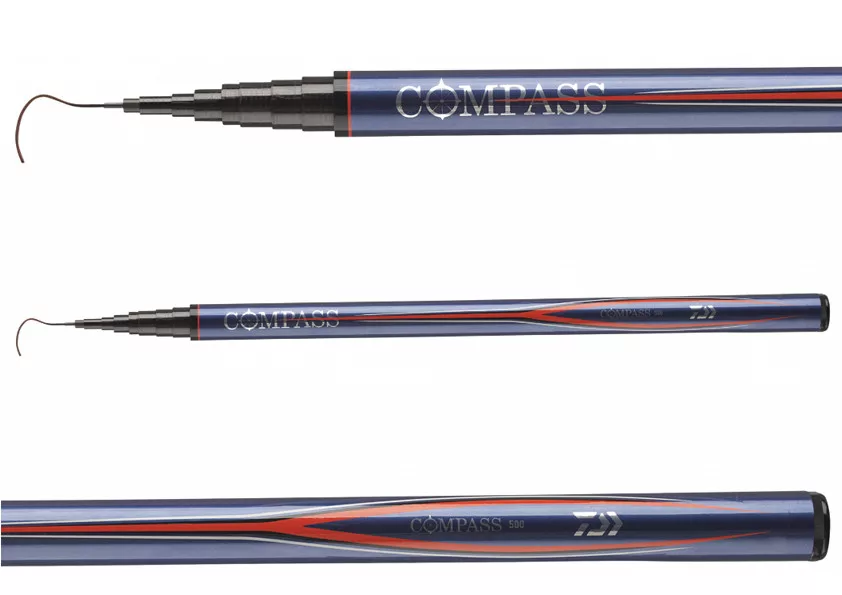 Daiwa Compass Mobile Telepole 5-6m 15-18sections Léger Canne
