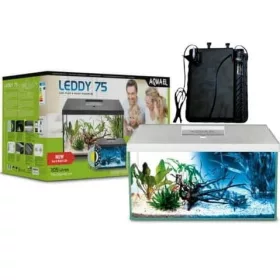   Aquael Leddy 75 Day & Night Fehér Tetős Akvárium Szett 105Liter Egyenes Felszerelt Akvárium Szett (122450) Akció
