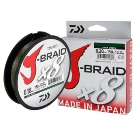   Daiwa J-Braid X8 Dark Green 8 Braid 150m 0,06mm fonott zsinór (12751-006)