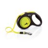 Flexi Neon M Tape 5 m 25kg szalagos automata póráz - fényvisszaverő (12924) sárga