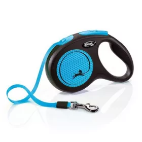   Flexi Neon M Tape 5 m 25kg szalagos automata póráz - fényvisszaverő (12932) kék