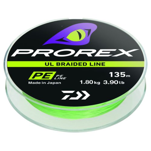 Daiwa Prorex Ul Finesse Braid Pe 0.4 2,8kg Chartreuse 135m extrém vékony fonott zsinór (12996-004)