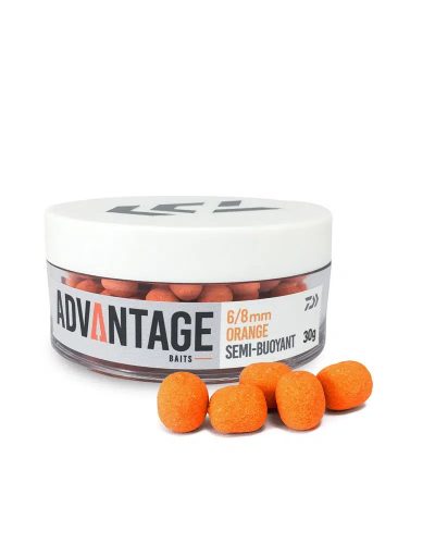 Daiwa Advantage Baits Semi Buoyant 6/8mm 30g  Hookbait Orange Chocolate (13300-100)