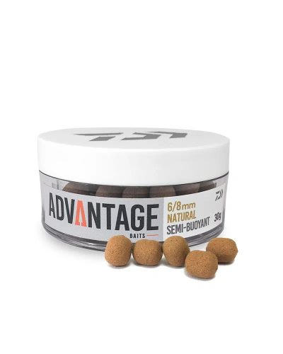 Daiwa Advantage Baits Semi Buoyant 6/8mm 30g  Hookbait Natural Scopex (13300-102)