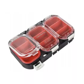   Daiwa Waterproof Sealed Unit Case Red Smoke vízálló doboz  9 rekesz 11x6.5x1.8cm (14413-905)