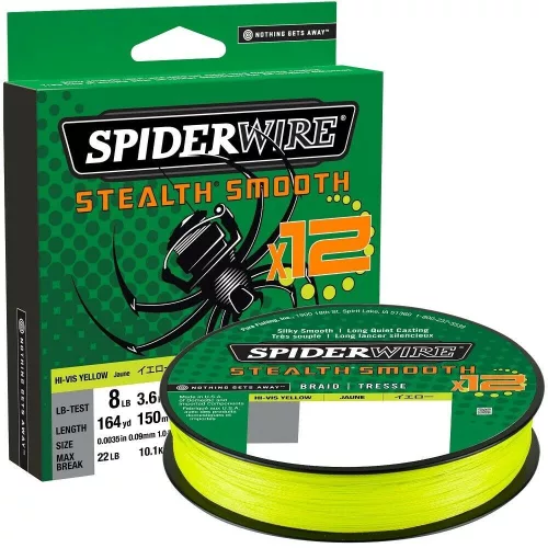 Spiderwire Stealth Smooth 12 Braid Hi-Vis Yellow Braid 150m 0,06mm 5,4kg (1507372)
