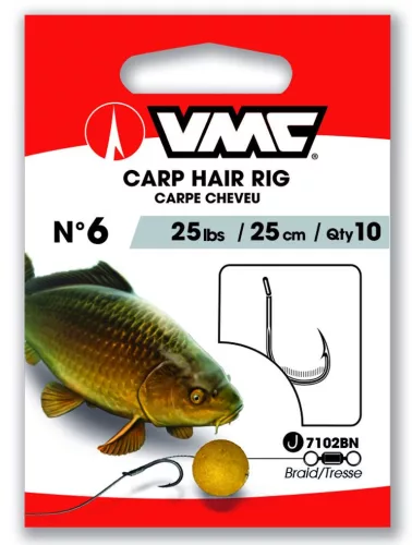 VMC Carp Hair Rig 7021 Hooks Braided Line Boilie 6 előkötött horog 2db (171026)