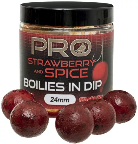 Starbaits Boilies In Dip Pro Strawberry Spice 150g 20mm dippelt bojli (19563)