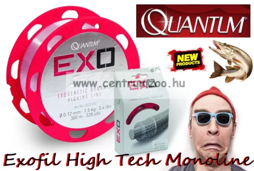 Quantum Exofil Spinning Line 300M 0,26Mm 6,90Kg Transparent Superpremium Monofil Zsinór (2323026)