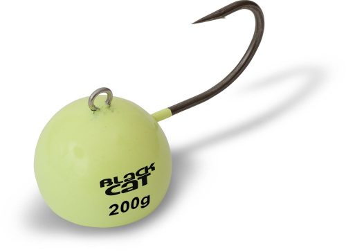 Black Cat Fire-Ball - 120g 6/0 Yellow - Fluoreszkáló Jig horog és ólom  (3119121)