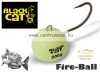 Black Cat Fire-Ball - 120g 6/0 Yellow - Fluoreszkáló Jig horog és ólom  (3119121)