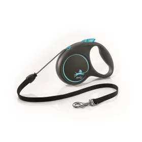   Flexi M Tape 5 m 15 kg Black Design Blue szalagos automata póráz - (033937)