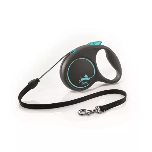Flexi M Tape 5 m 15 kg Black Design Blue szalagos automata póráz - (033937)