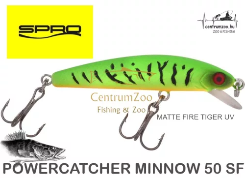 Spro Powercatcher Minnow 50Sf 5Cm 10,9G - Matte Firetiger Uv (4385-702)