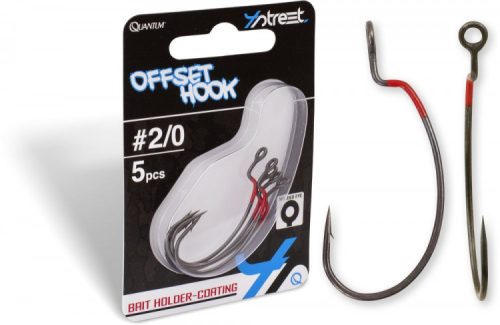 Quantum 4Street Offset Hook Dg Black Red 4# 8db Offset horog  (4469101)