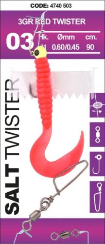 Spro Salt Twister 3g 1# 90cm 1db Red gumi+jig szett (4740-503)