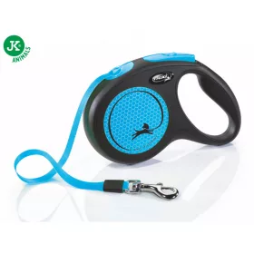   Flexi New Neon M Blue szalagos 5 m 25 kg automata póráz -Kék (47743-4)