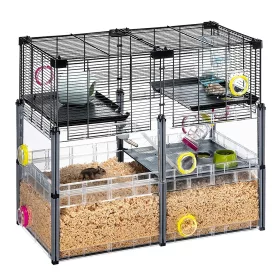   Ferplast Multipla Hamster Crystal Nera Gabbia hörcsög, egér birodalom 72,5x37,5x62cm (57007617)