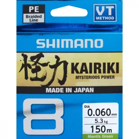   Shimano Kairiki Pe Sx8 Braid Line 150m 0,19mm 12kg - Mantis Green (59WPLA58R04) Original Japan Products