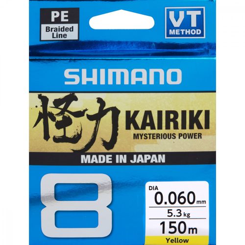 Shimano Kairiki Pe Sx8 Braid Line 150m 0,19mm 12,0kg - Yellow  (59WPLA58R34) Original Japan Products