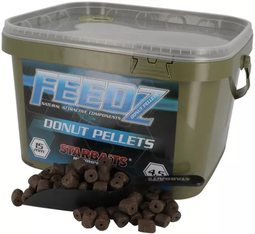 Starbaits Feedz Donuts Pellets furattal 20mm 4,5kg vödörrel, lapáttal (64129)