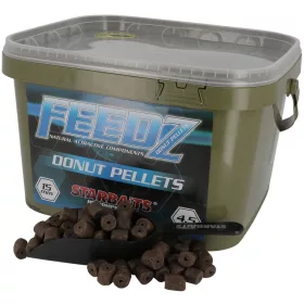   Starbaits Feedz Donuts Pellets furattal 25mm 4,5kg vödörrel, lapáttal (64130)