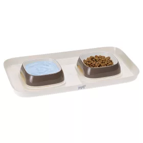   Ferplast Glam Tray Bowl XS DOVE GREY tálcás dupla tál  (71908321)