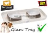 Ferplast Glam Tray Bowl extrasmall grey dupla tál  (71908321) beige