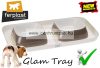 Ferplast Glam Tray Bowl small grey dupla tál  (71908521) Szürke