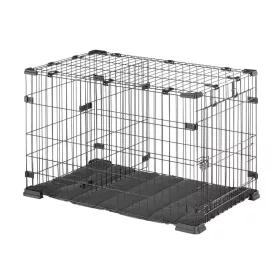   Ferplast Doggy Hub 105 Black - összecsukható fém szállító box 106x69x70cm (73178117)