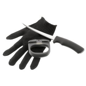   Cormoran „Compact Flex” Fish Set filézőkés, élező és filéző kesztyű szett (82-11000)