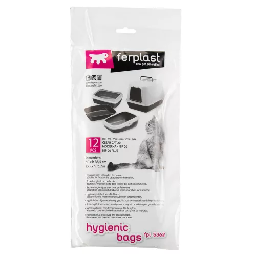 Ferplast Alomtálca zsák 50x38,5cm macska WC-hez 12db (85362724)