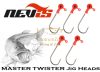 Nevis Master Twister Jig Heads  3g size 4/0 -  5db jigfejes horog  (8560-342) pros