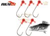 Nevis Master Twister Jig Heads  3g size 4/0 -  5db jigfejes horog  (8560-342) pros