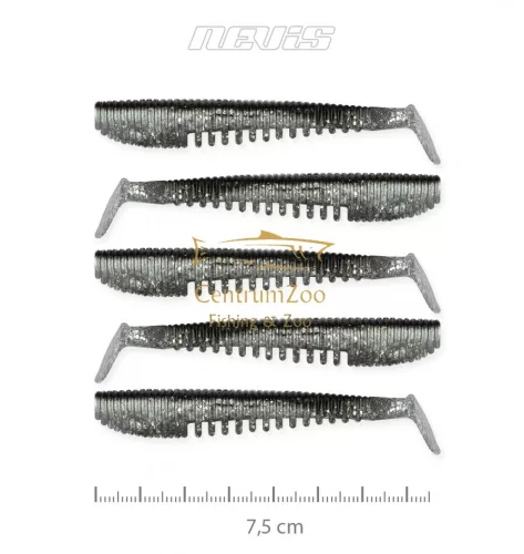 Nevis Impulse Shad 7.5cm 5db Gumihal (9721-845) Ezüst Flitter