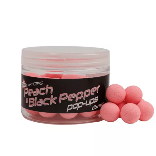 Dynamite Baits N-Ticers Range Peach & Black Pepper Pop Ups 12mm (DY1840)