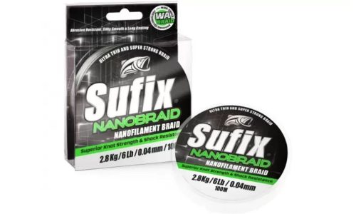 Sufix Nano Braid 100m prémium fonott zsinór 0,04mm 2,8kg Aqua Camo