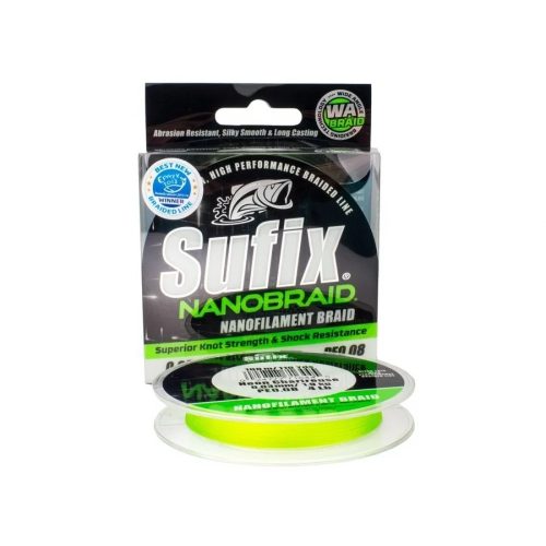 Sufix Nano Braid 100m Prémium fonott zsinór 0,04mm 2,8kg Chartreuse