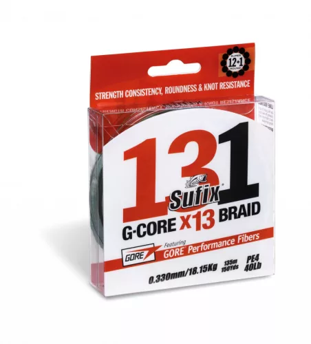 Sufix 131 G-Core Braid 13 szálas fonott zsinór 0,128mm 6,8kg 120m Neon Chartreuse élénk zöld (ASU640852)