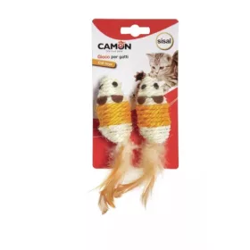   Camon Egérkék tollas farkincával Sisal 7 cm 2 db-os csomag (Ag013/B)