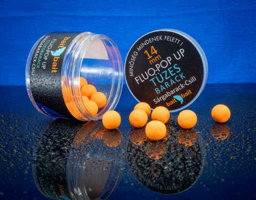 Baitbait Tüzes Barack Fluo Pop Up Bojli 14mm 50g  - Sárgabarack-Chili