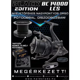   by Döme BLACK EDITION BC 14000 LCS nyeletőfékes nagypontyos orsó pótdobbal, díszdobozban (BC38839) + táska