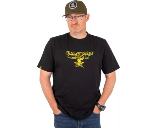 Black Cat Distressed Logo Black Tee póló LARGE (BO500141)